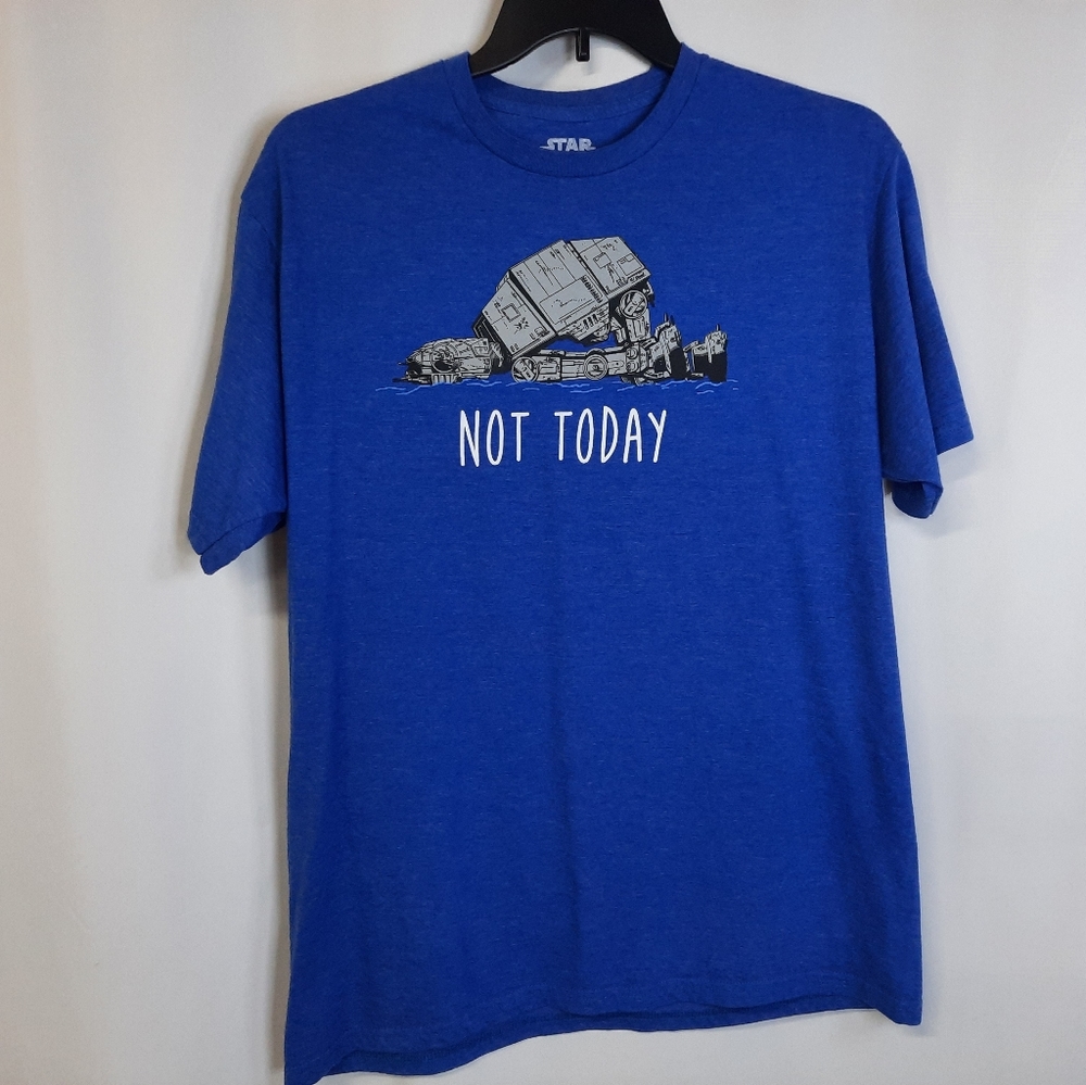 Star Wars (At-At Walker) "Not Today" Mad Engine Men's Tshirt Sz XL Blue